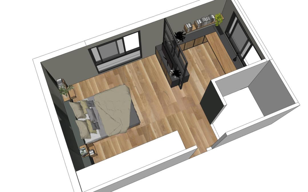création d’une suite parentale avec verrière & espace bureau